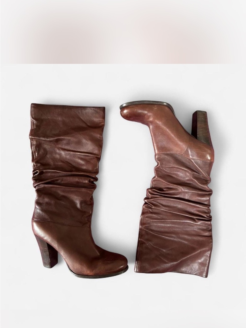 Limelight Brown Slouch Leather Knee-High Boots